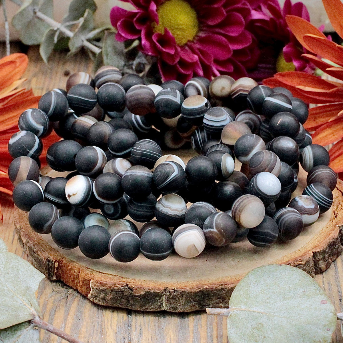 Banded Agate Bracelet - 8mm