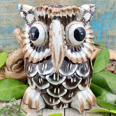 Wooden Owl - Brown