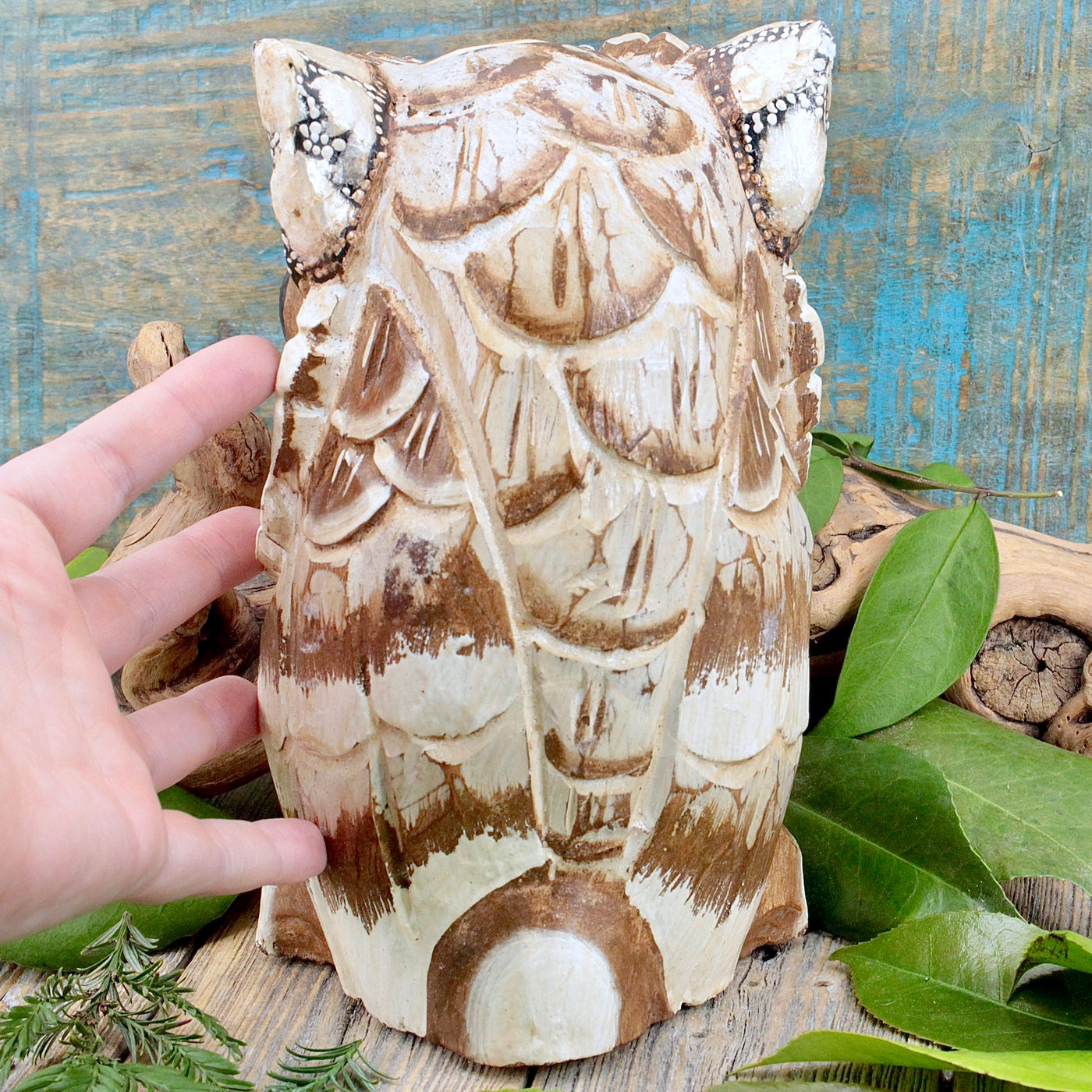 Wooden Owl - Tan