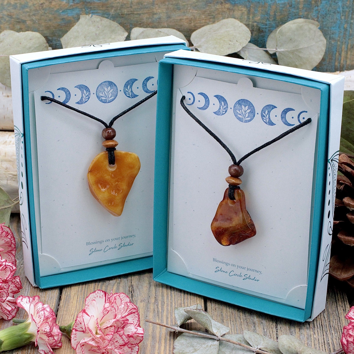 Amber Pendant on Cord