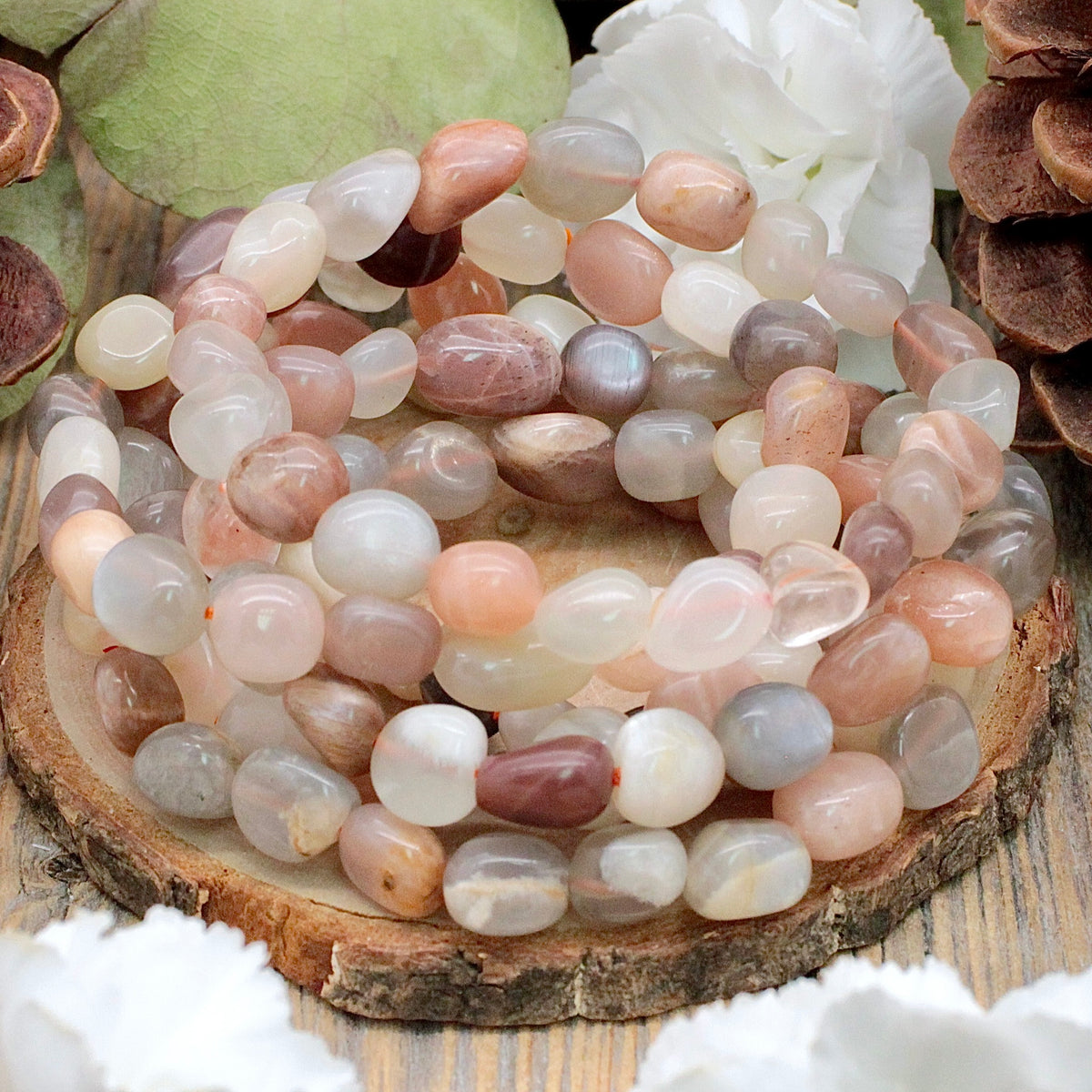 Mixed Moonstone Tumble Bracelet