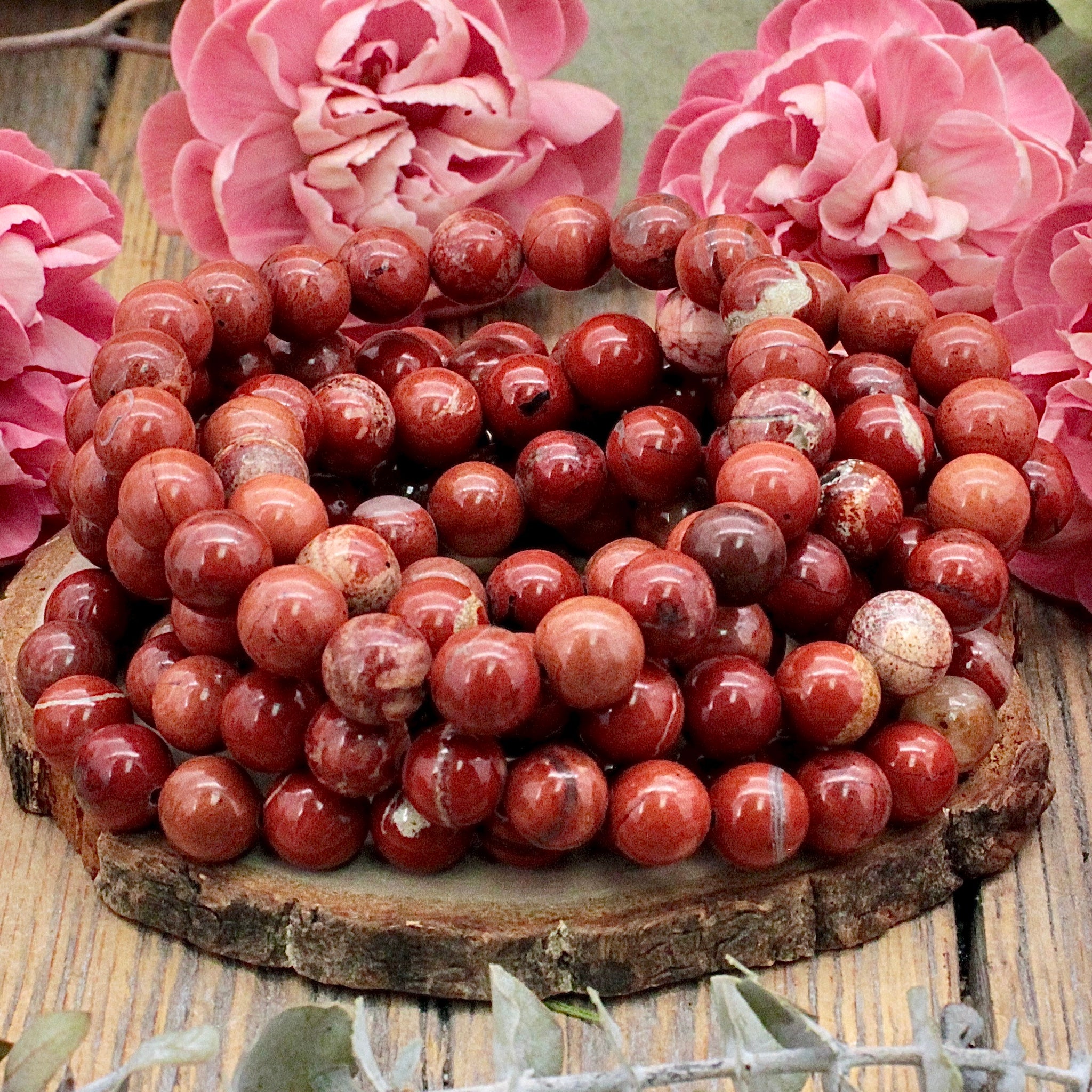 Red Brecciated Jasper Bracelet - 8mm – RockMama.com