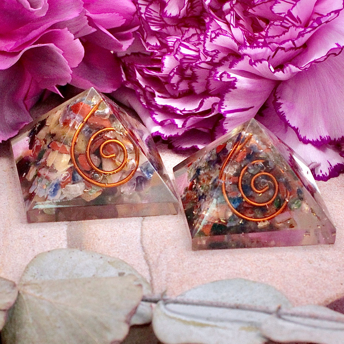 Mixed Stone Mini Orgone Pyramid