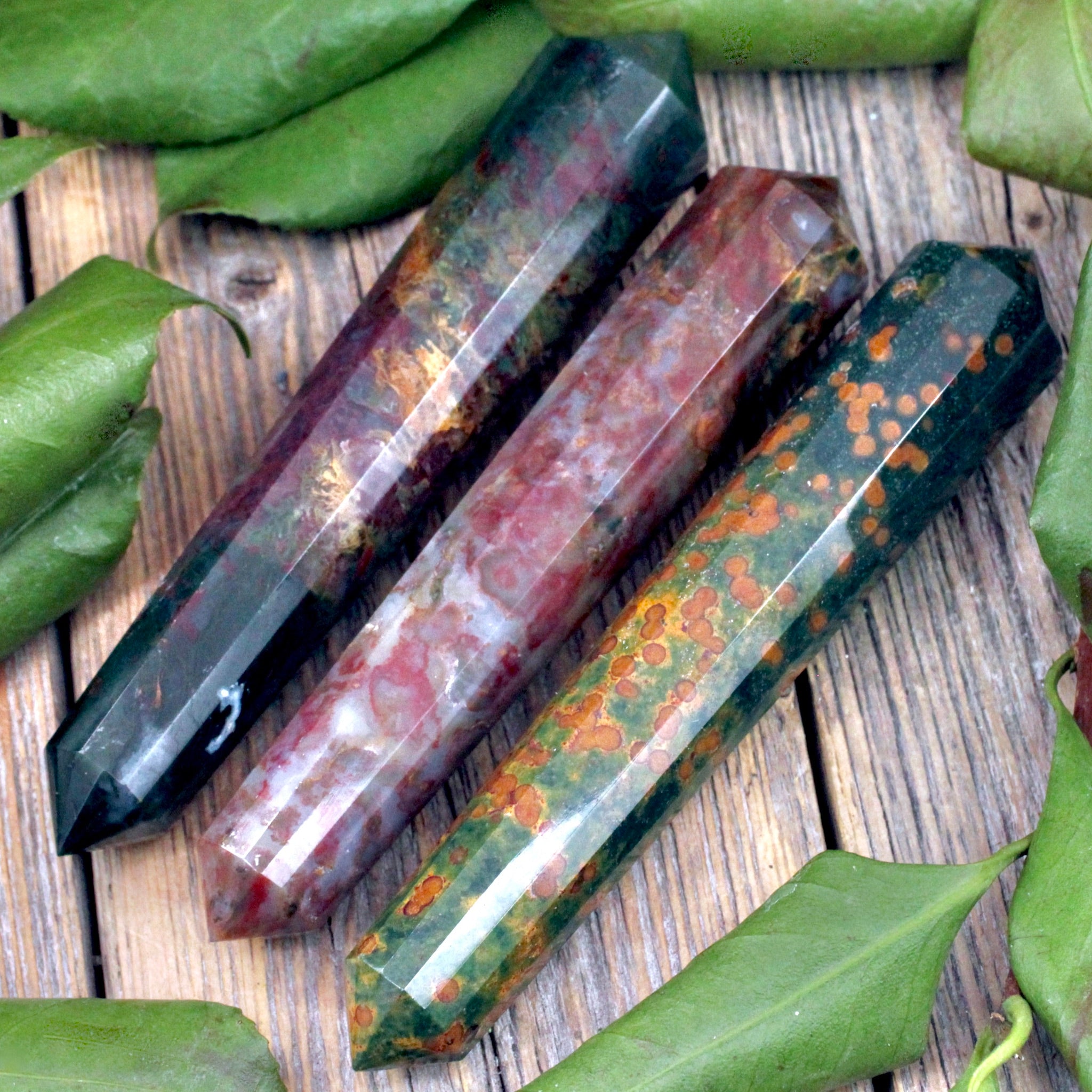 Fancy Jasper DoubleTerminated Wand