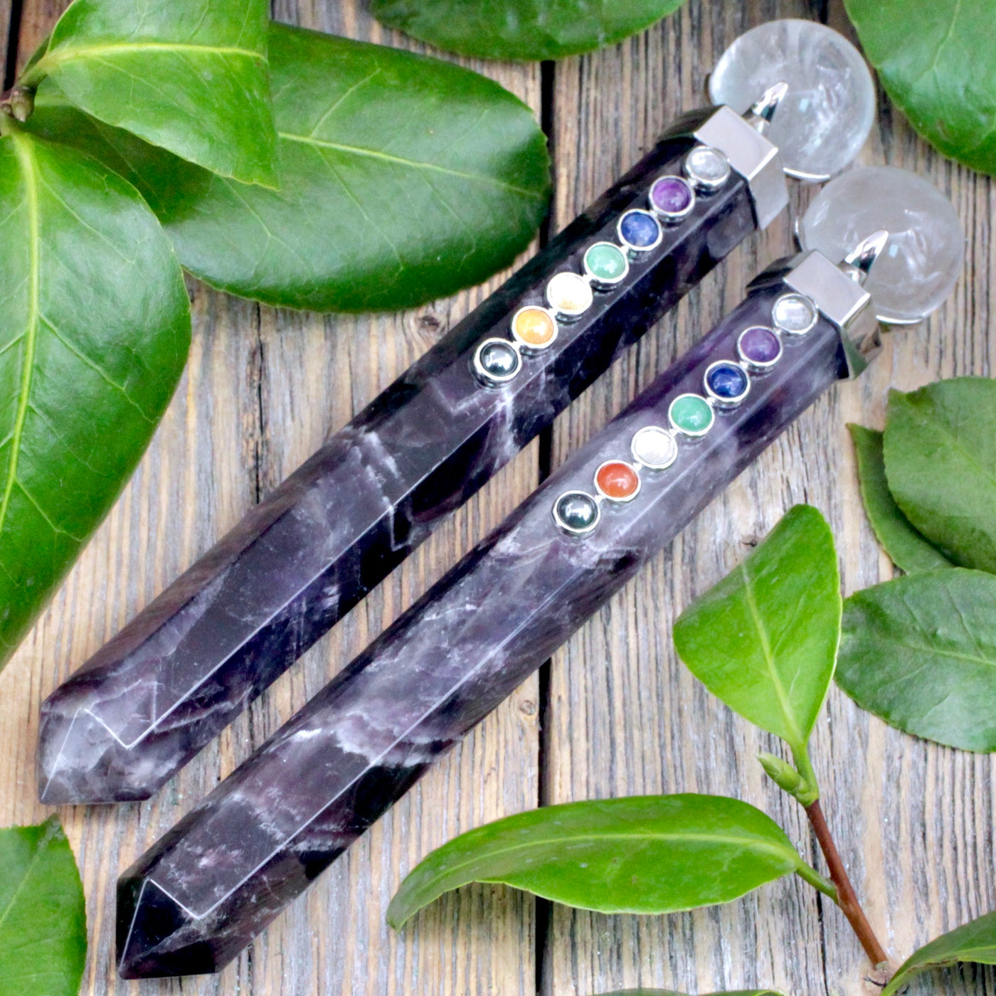 Crystal Wand with Chakra Detail