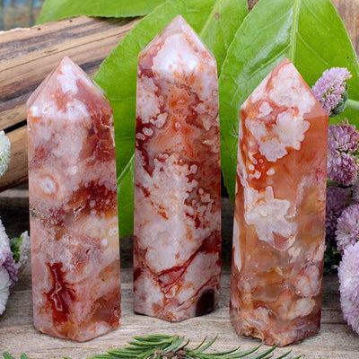 Red Flower Agate Tower