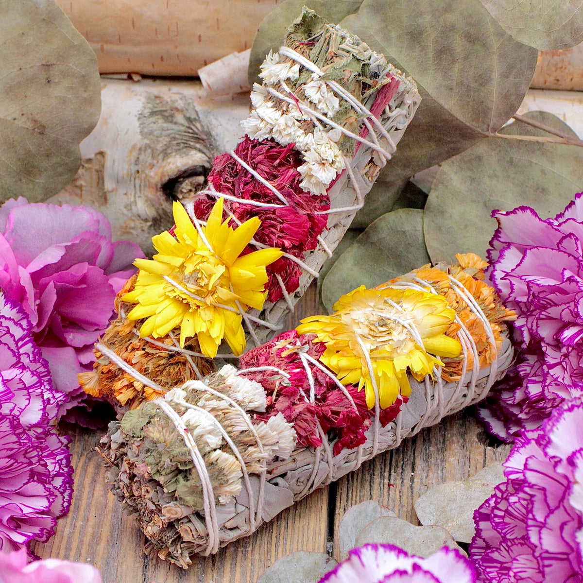 Sage Bundle with Calendula Flower - Smoke Cleanse
