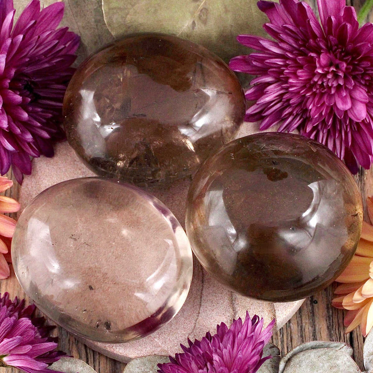 Smoky Quartz Palm Stone