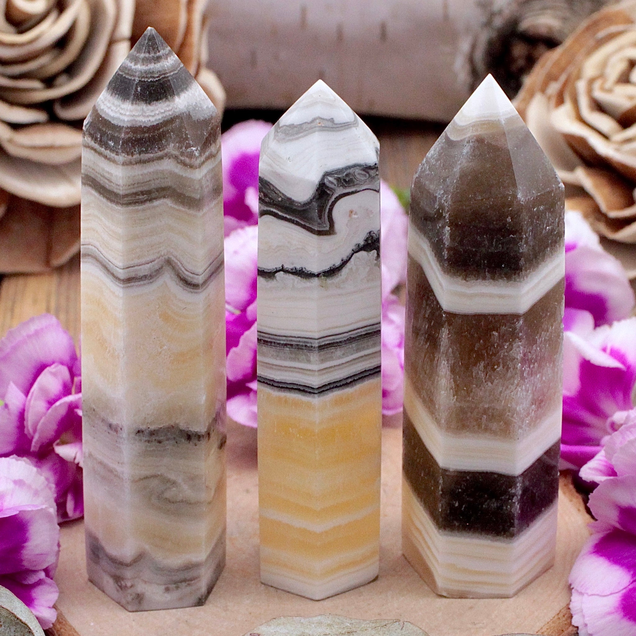 Zebra Calcite Tower – RockMama.com