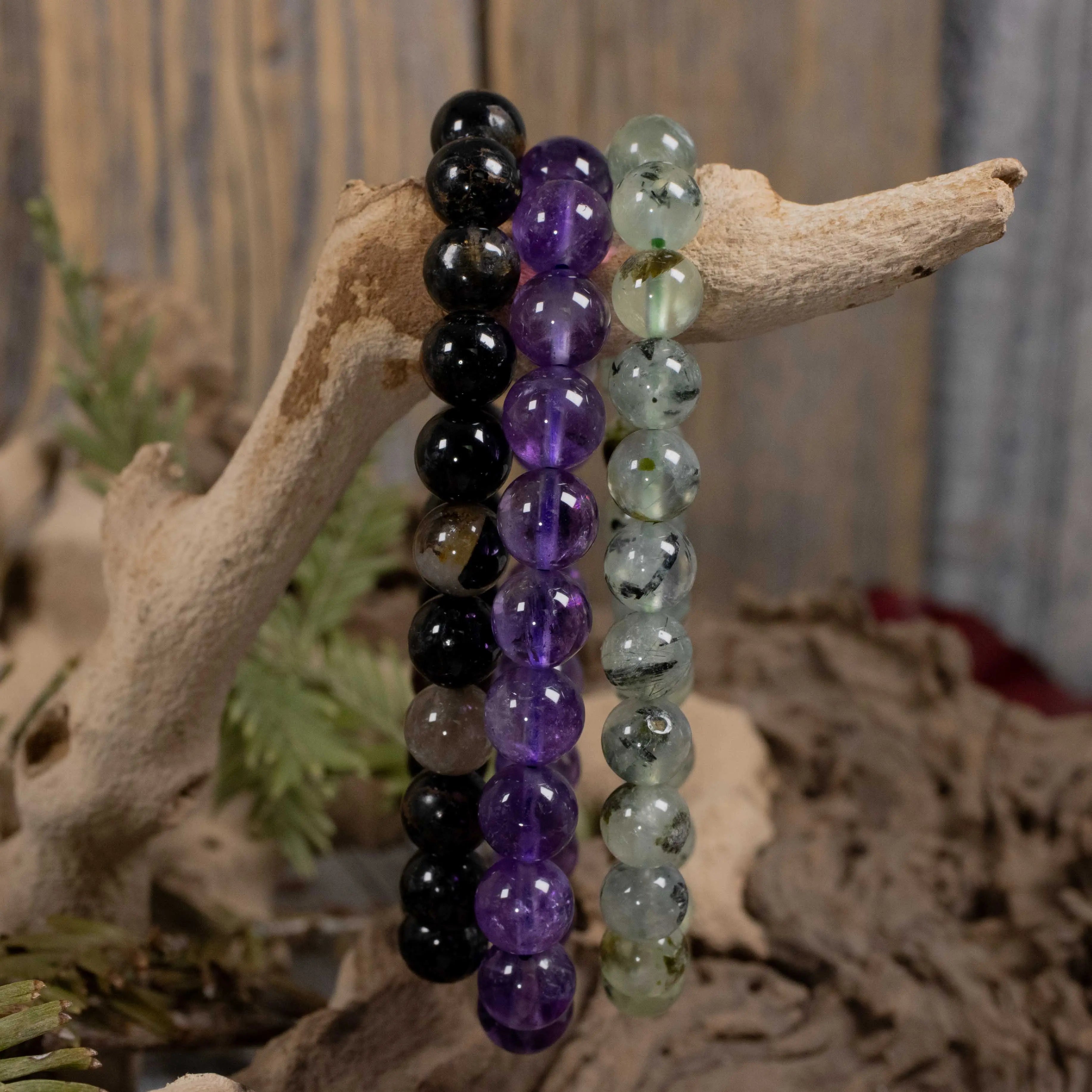 Psychic Protection Crystal Bracelet Intention Set RockMama