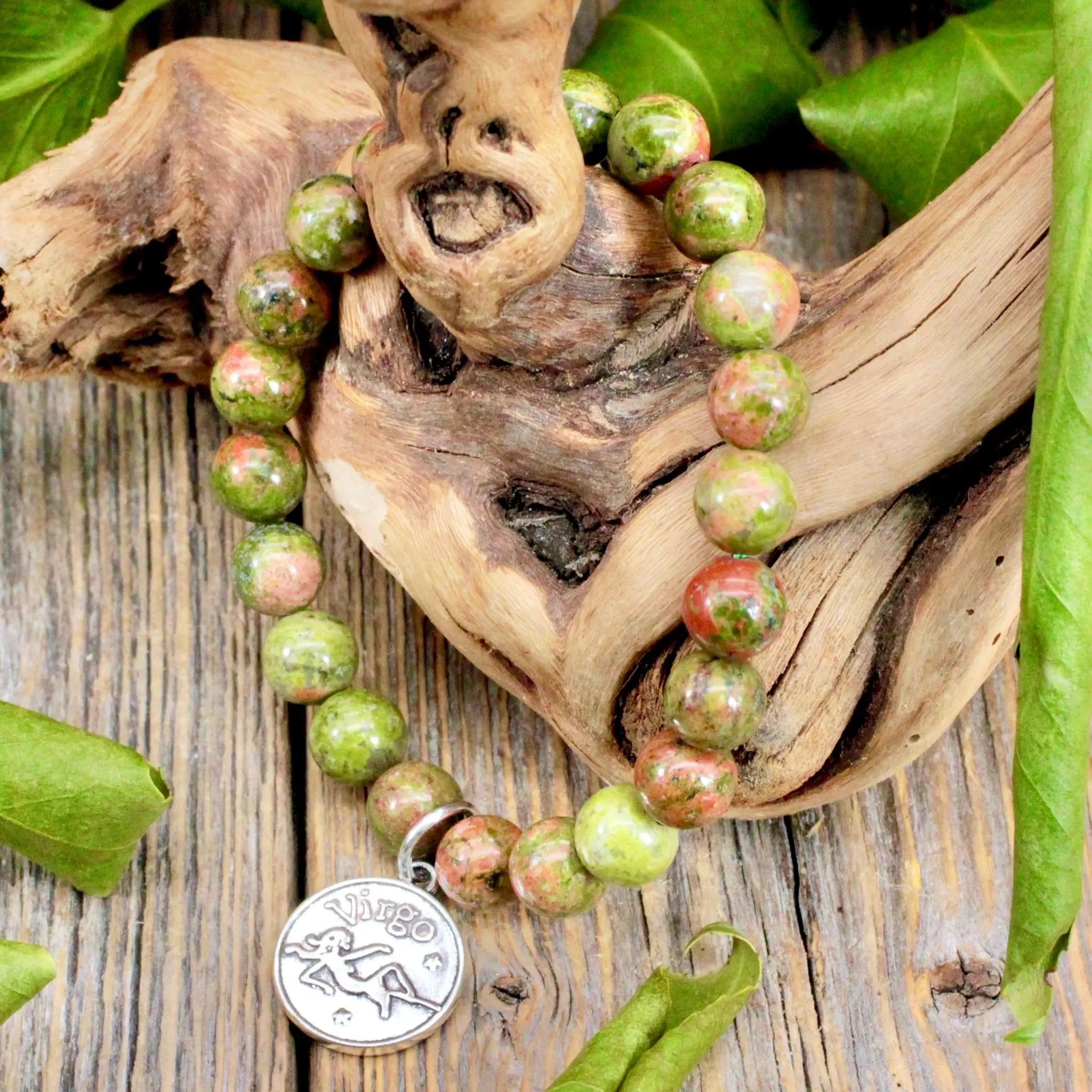 Unakite Zodiac Sign Unakite Zodiac Bracelet Virgo –