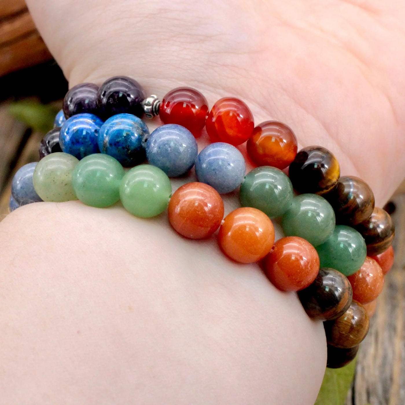 Chakra Bracelet with Metal Spacer - 10mm