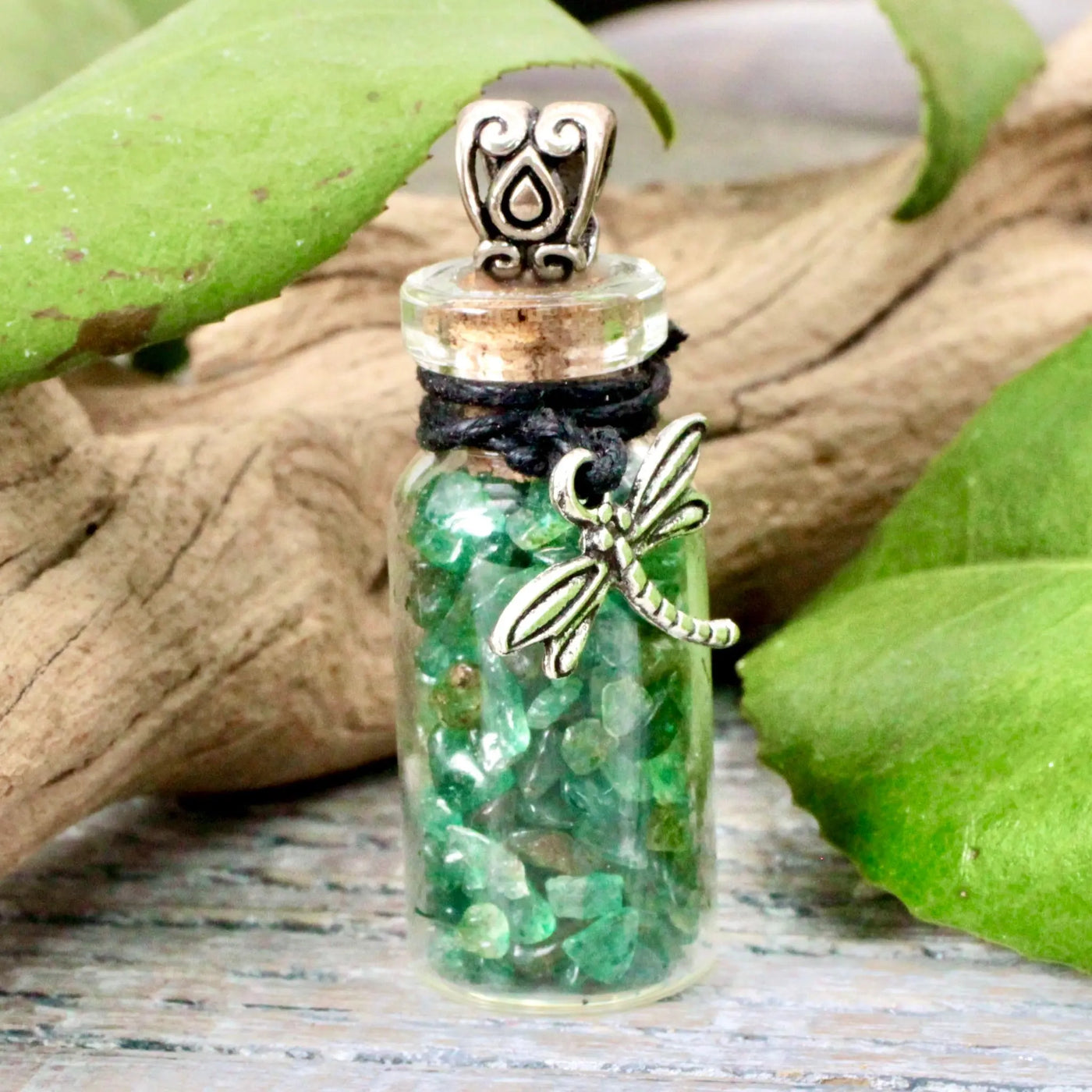 Success and Opportunity Spell Jar with Green Aventurine Necklace