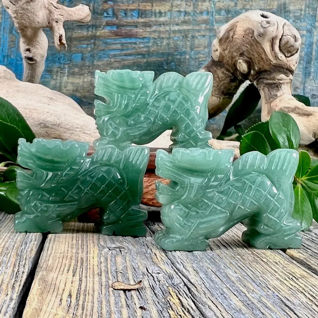 Small Green Aventurine Dragons