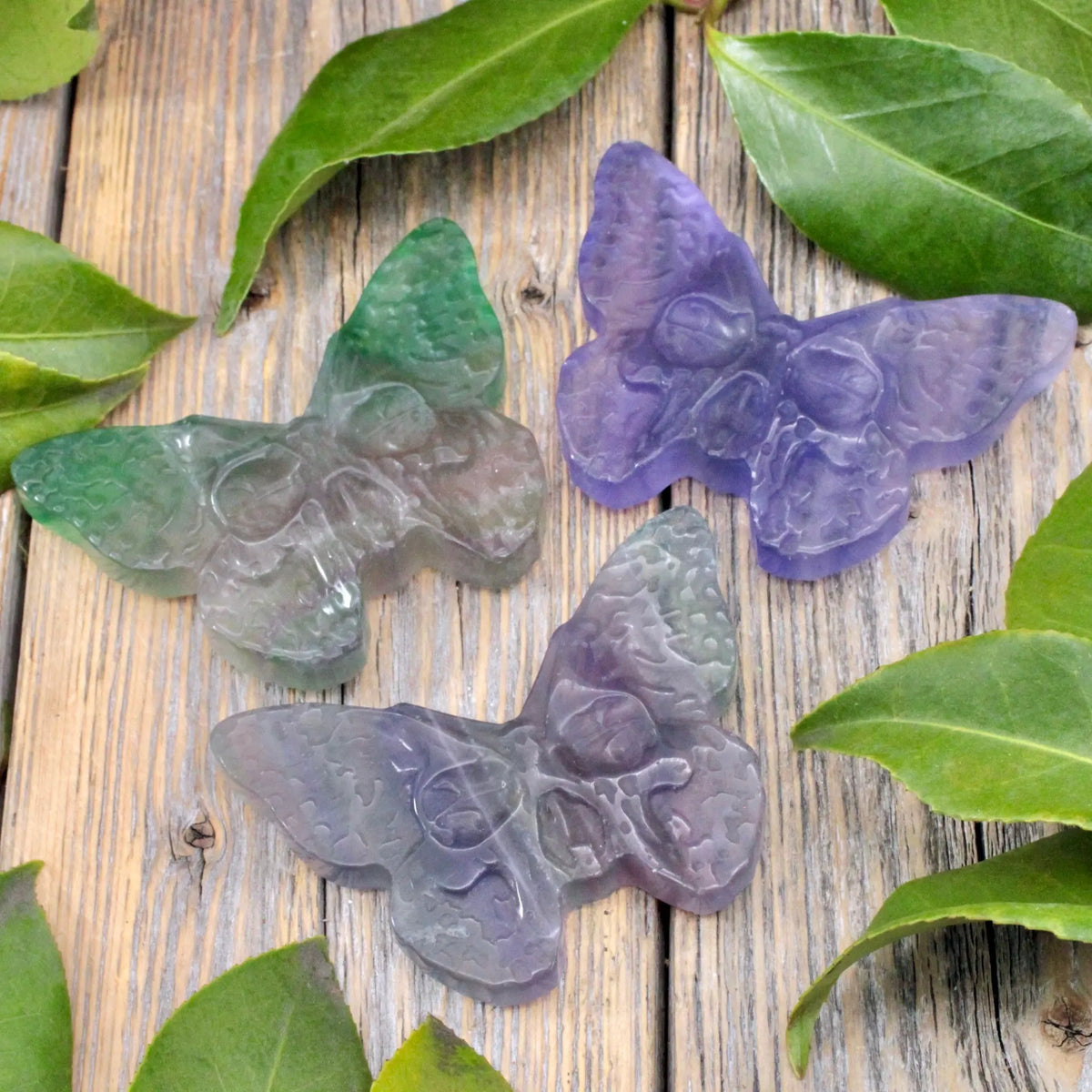 Rainbow Fluorite Death's-head Moth Carving