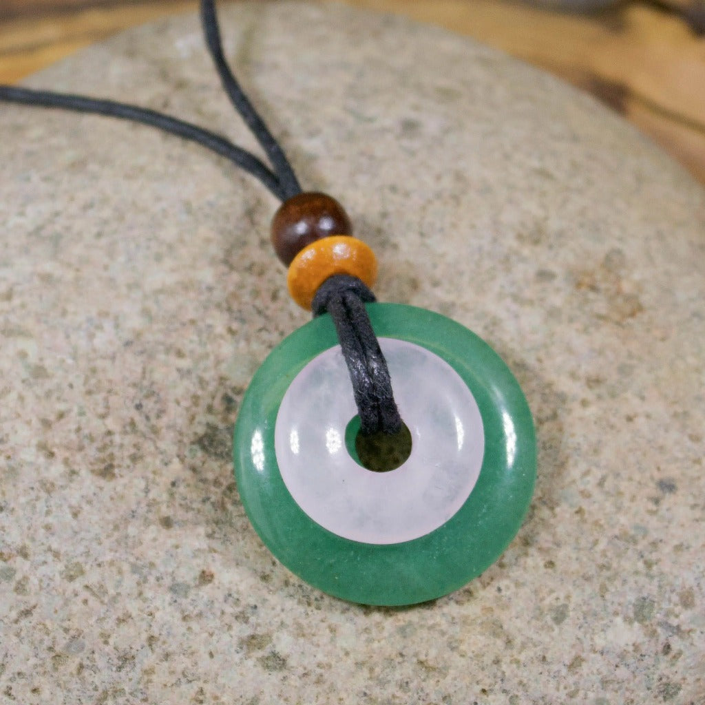 Rose Quartz & Green Aventurine Destiny Duo Necklace