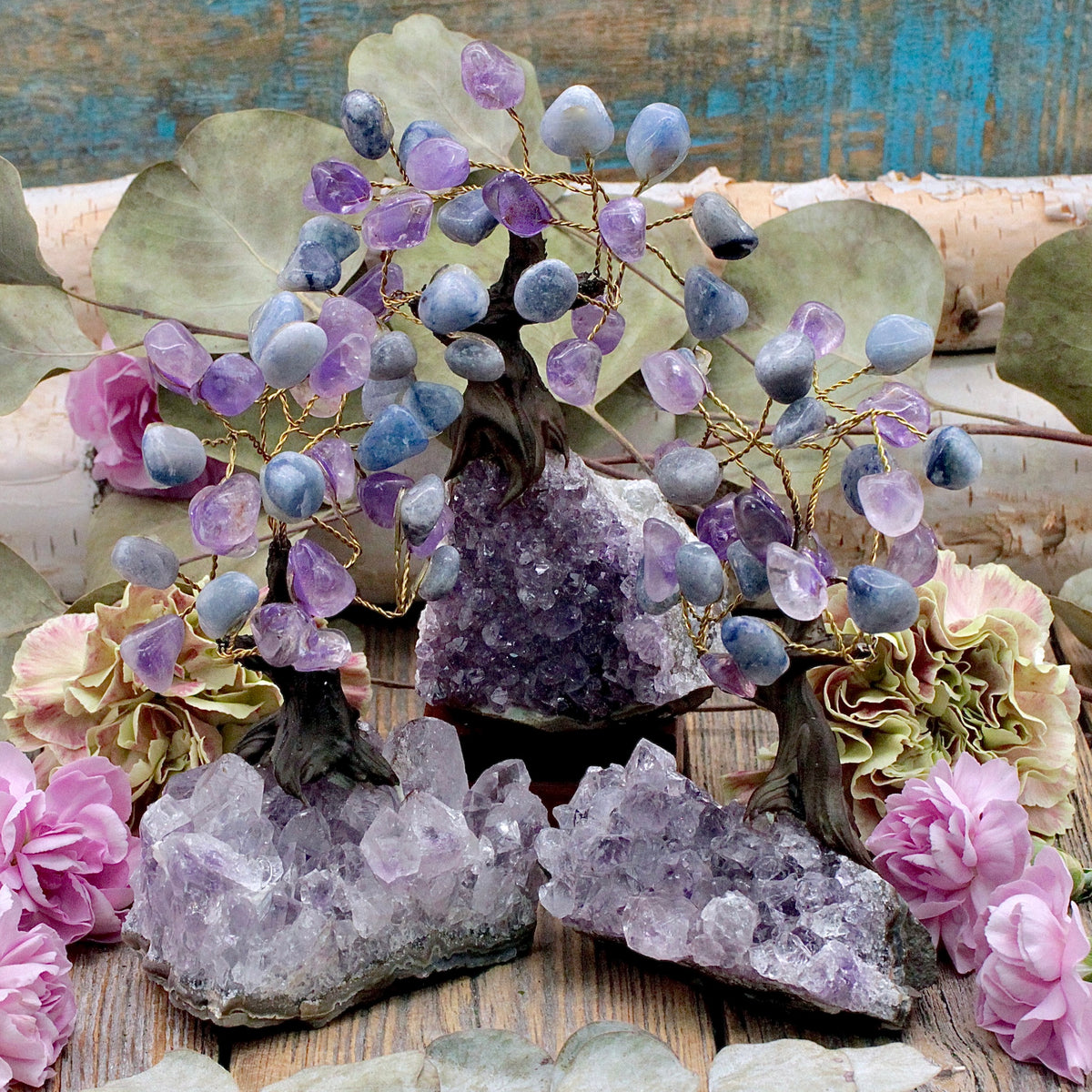 Amethyst and Blue Aventurine Gem Tree