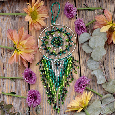 Beaded Dream Catcher Green