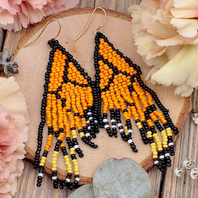 Beadwork Earrings - Butterfly Wing