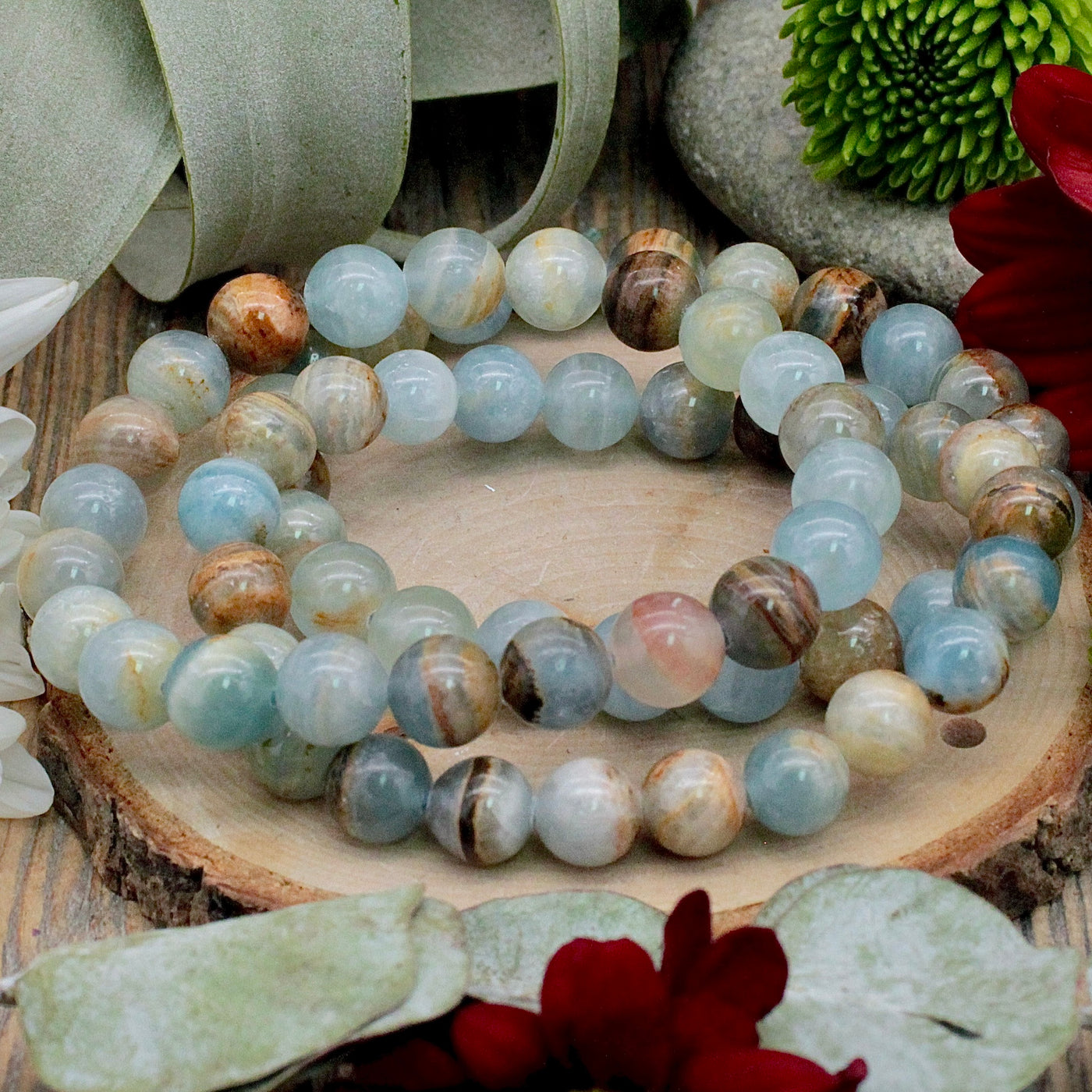 Blue Banded Calcite Bracelet 8mm