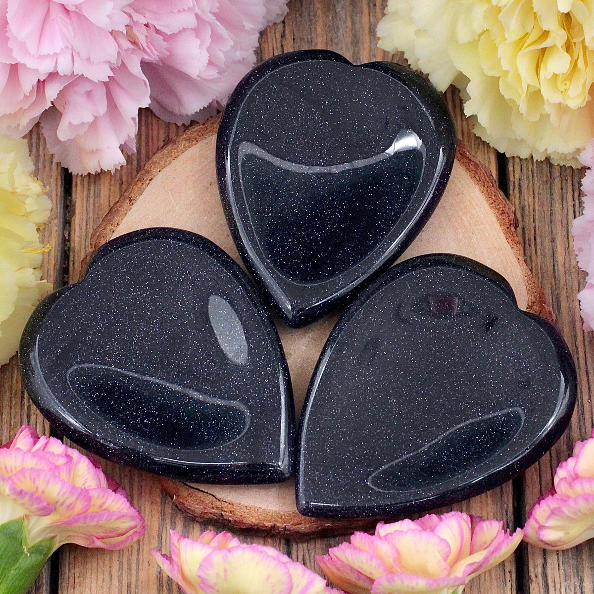 Blue Goldstone Heart-Shaped Worry Stone 1