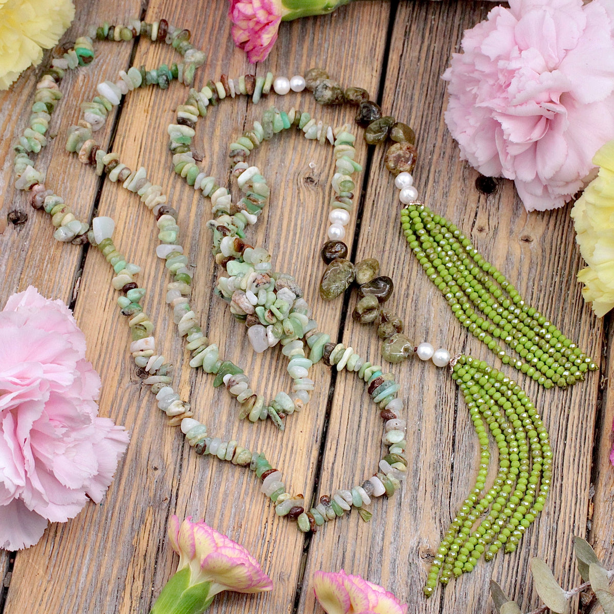 Chrysoprase Lariat Necklace