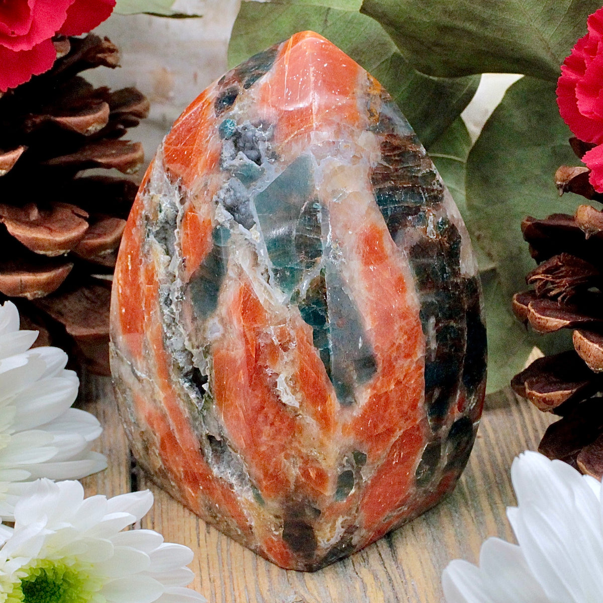 Fire and Ice Freeform A Orange Calcite Apatite