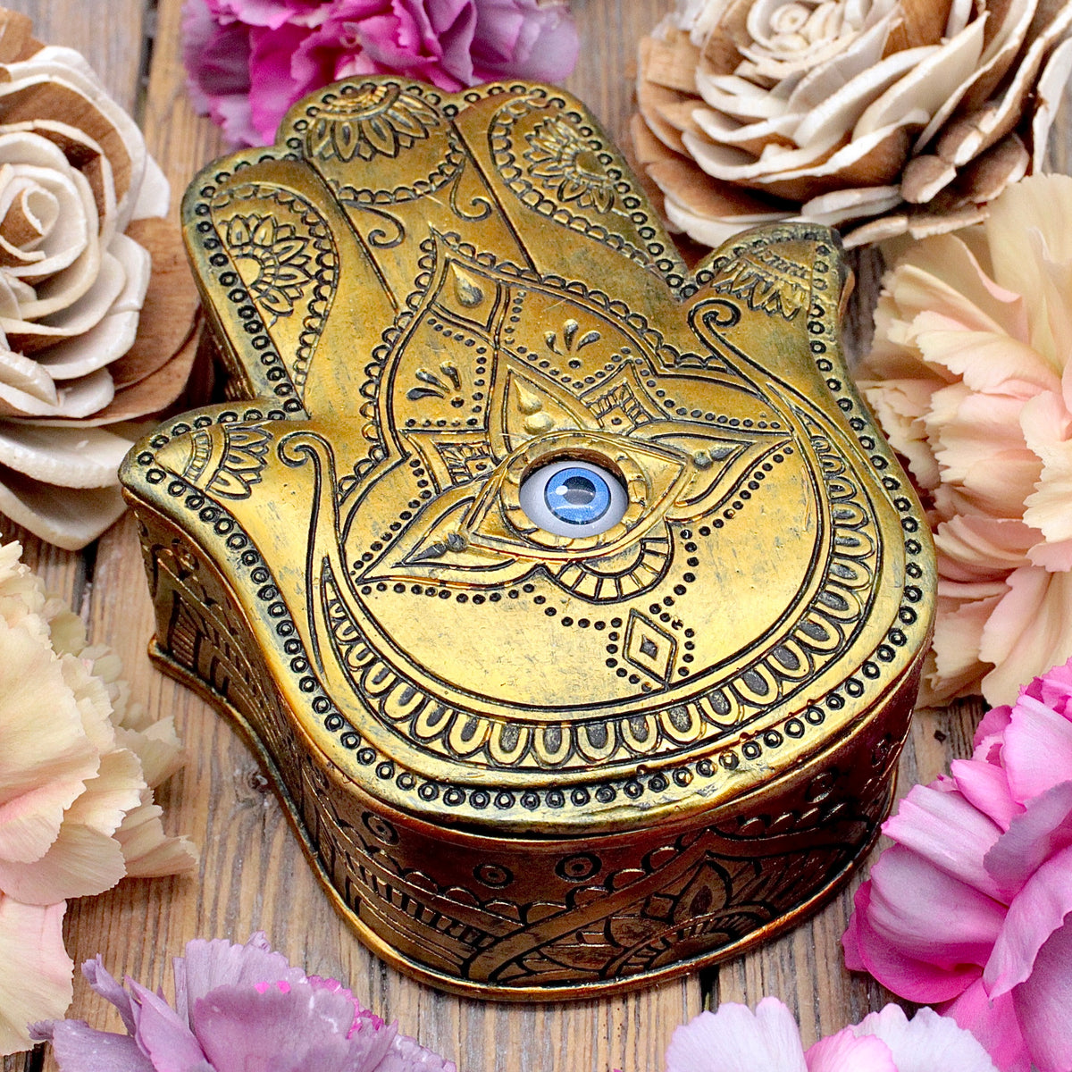 Golden Hamsa Box