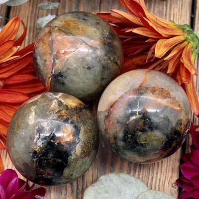Golden Healer Quartz with Pyrite Sphere A