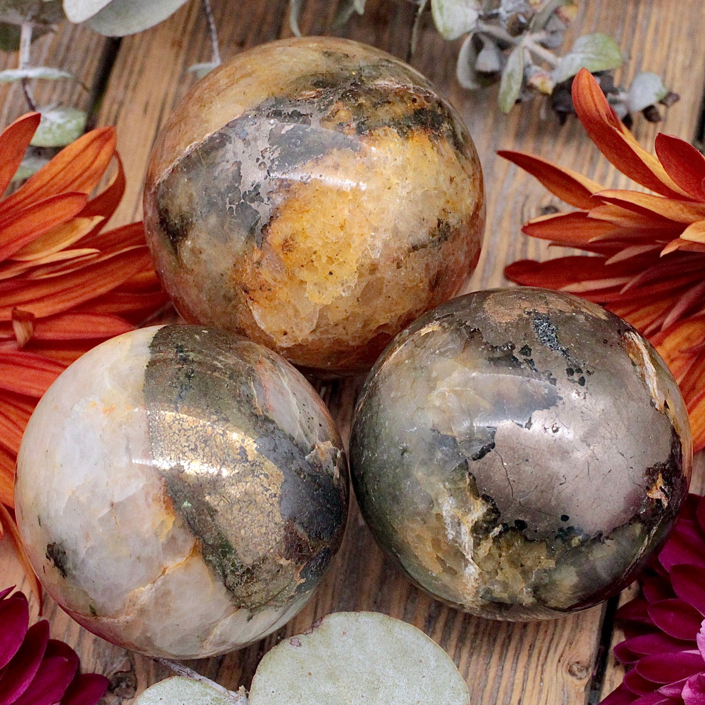 Golden Healer Quartz with Pyrite Sphere B