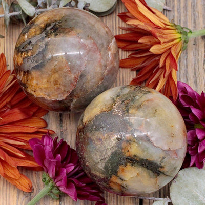 Golden Healer Quartz with Pyrite Sphere F
