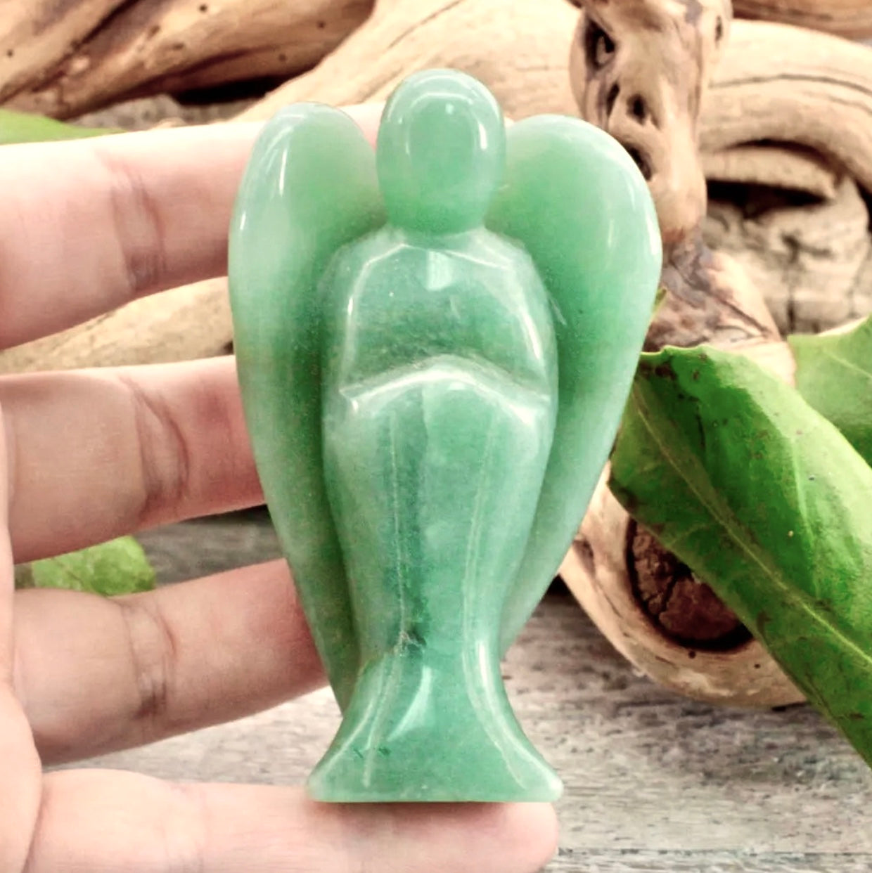 Green Aventurine Angel Carving - 3"
