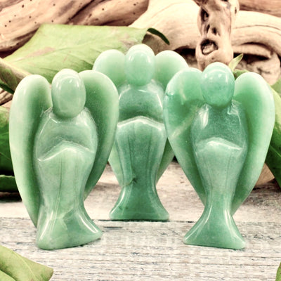 Green Aventurine Angel Carving - 3"