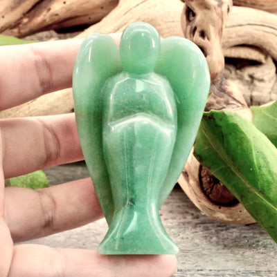 Green Aventurine Angel Carving - 3"