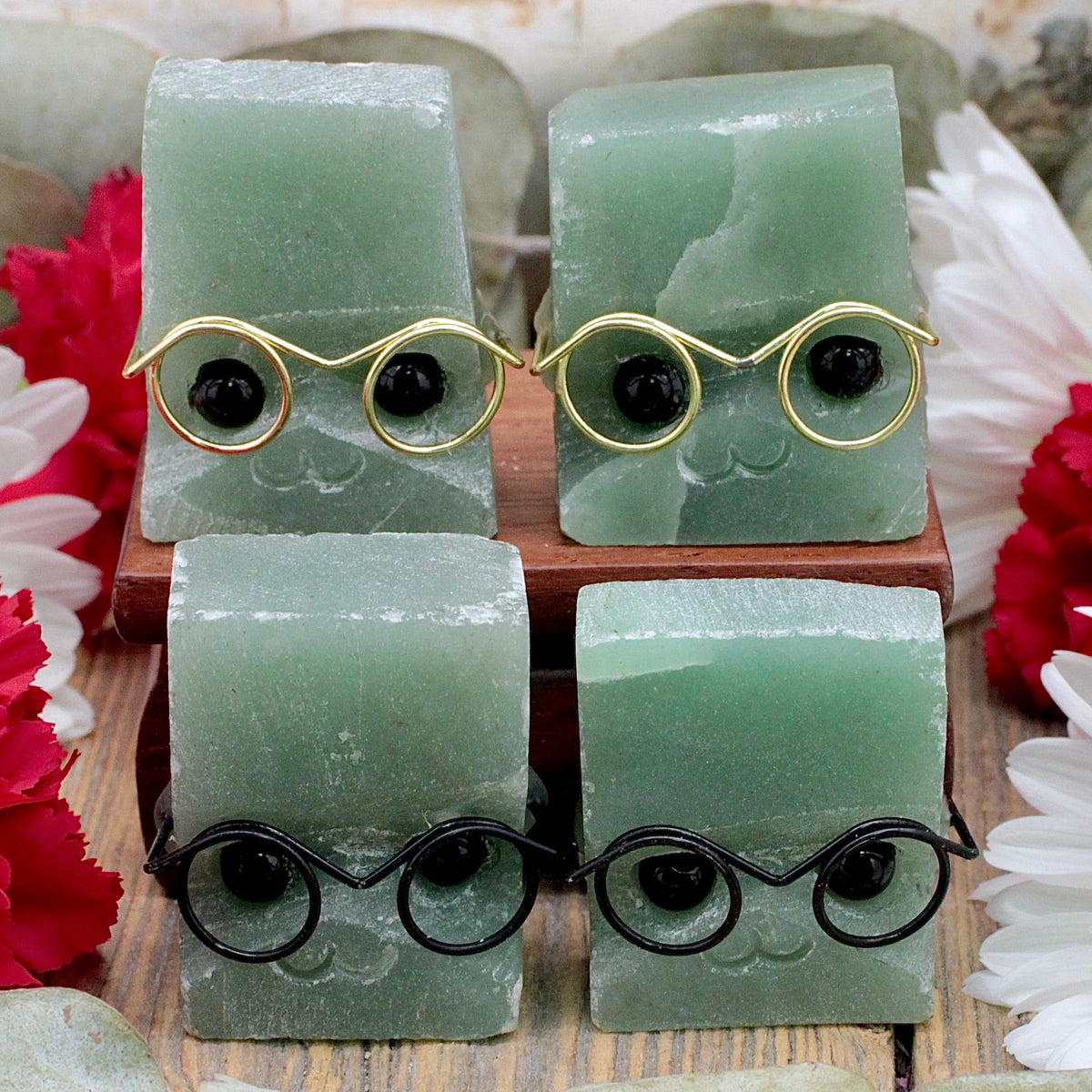 Green Aventurine Cutie with Glasses