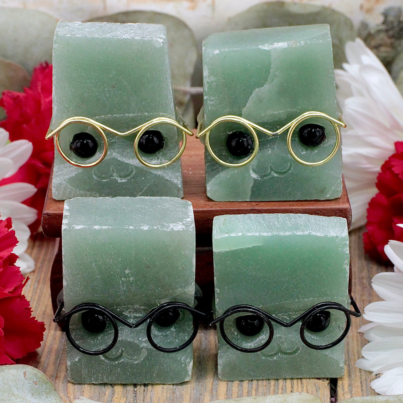 Green Aventurine Cutie with Glasses
