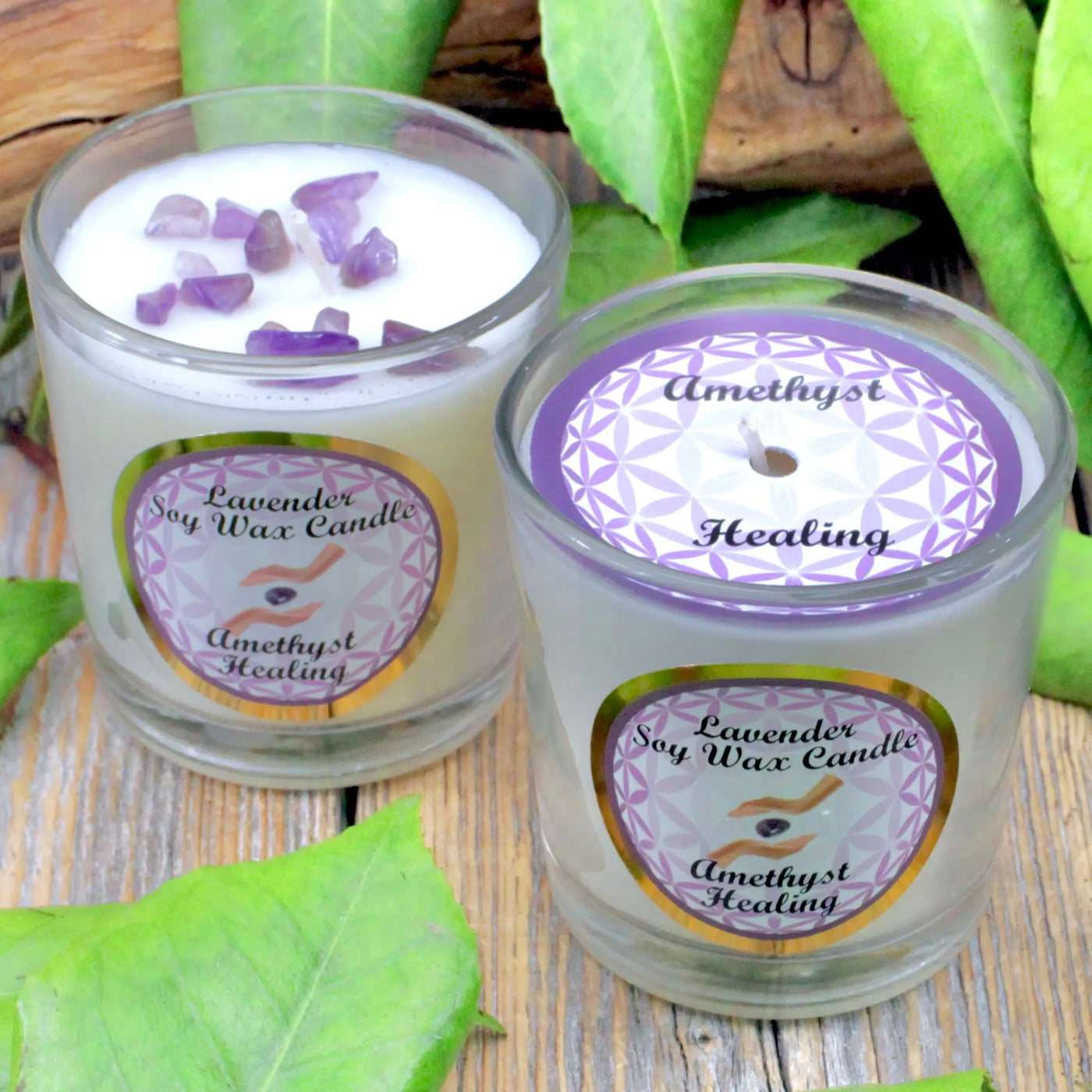 Healing Soy Candle - Lavender with Amethyst