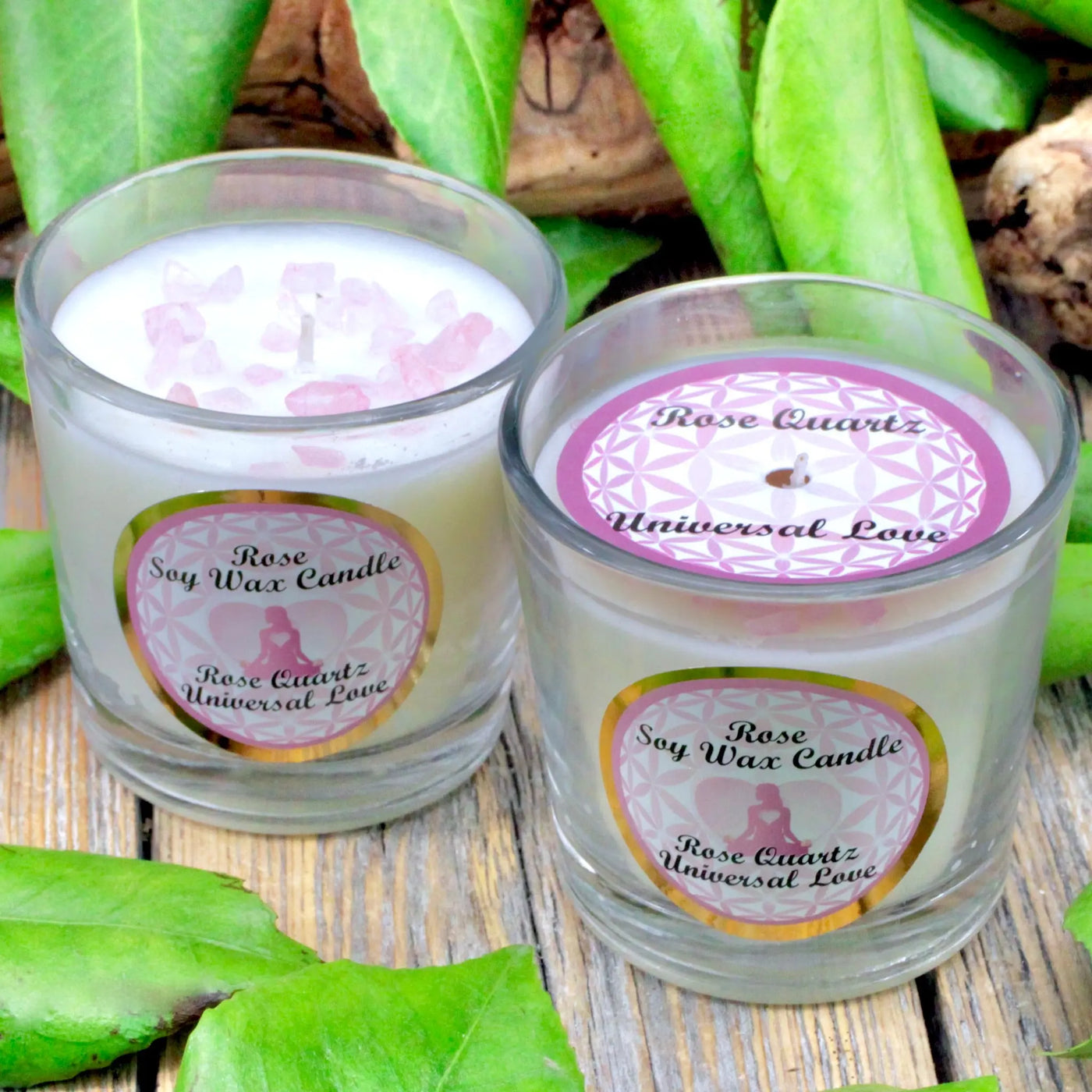 Universal Love Soy Candle - Rose with Rose Quartz