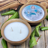 Wooden Moon Bowl Candle