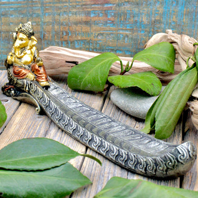 Ganesha with Peacock Incense Holder