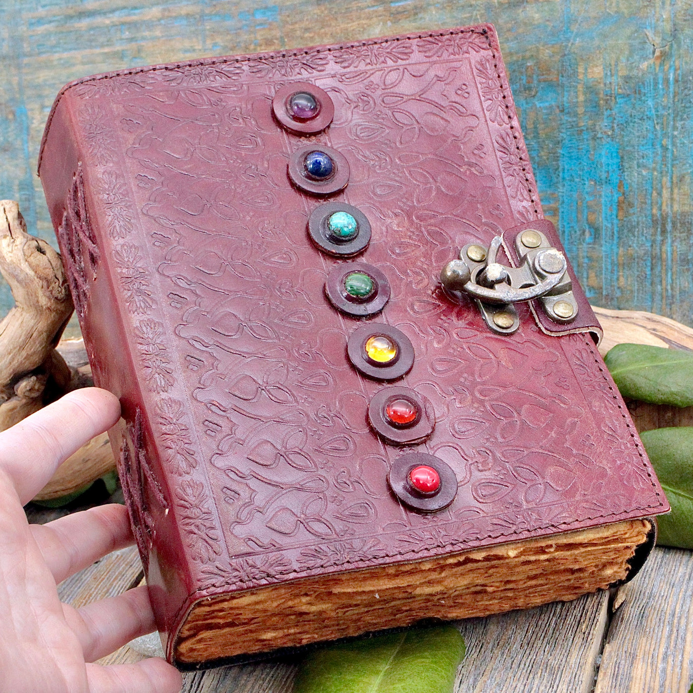 Leather Journal - Chakra Stones