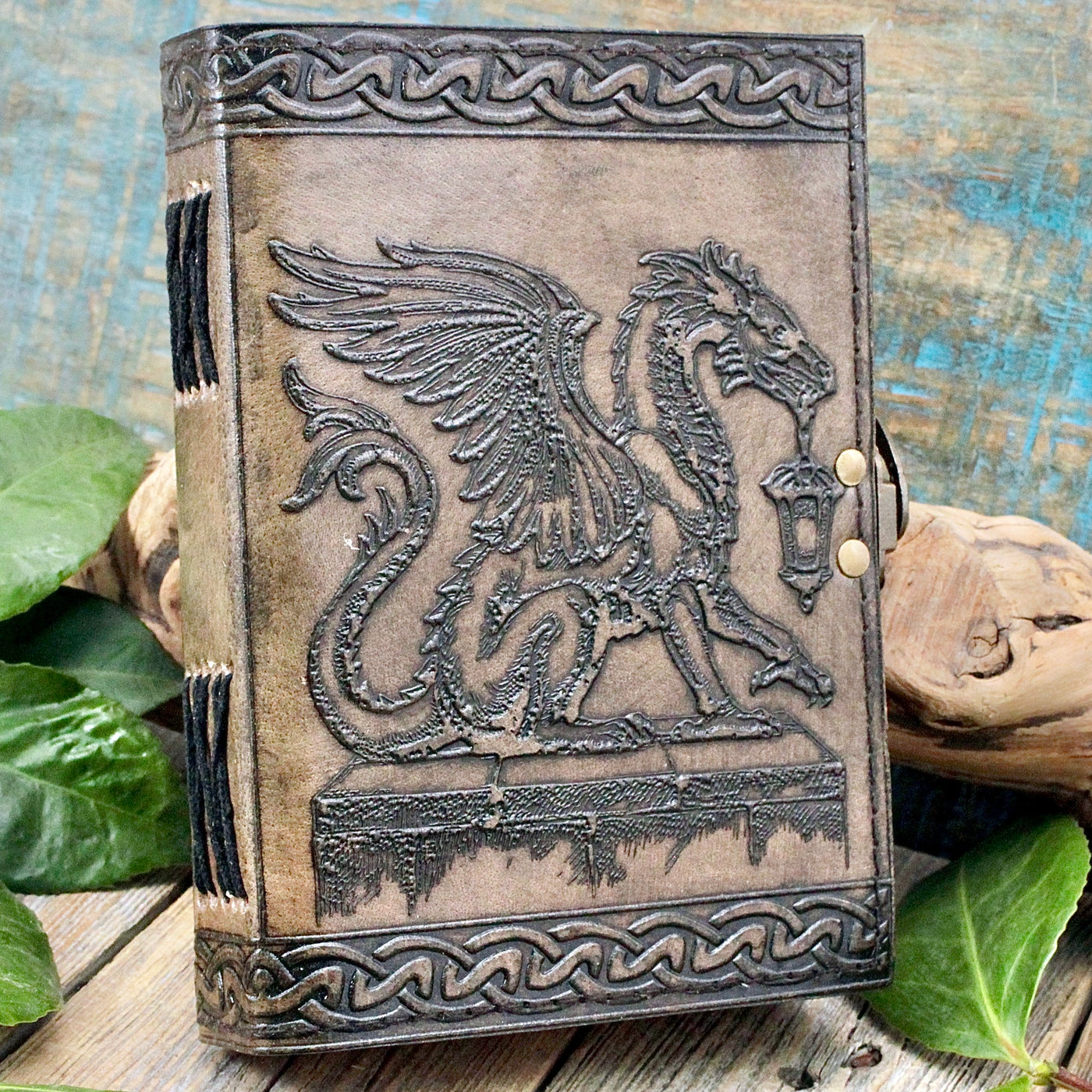 Leather Journal - Dragon and Lantern