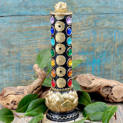 Lotus Flower Chakra Tower Incense Burner