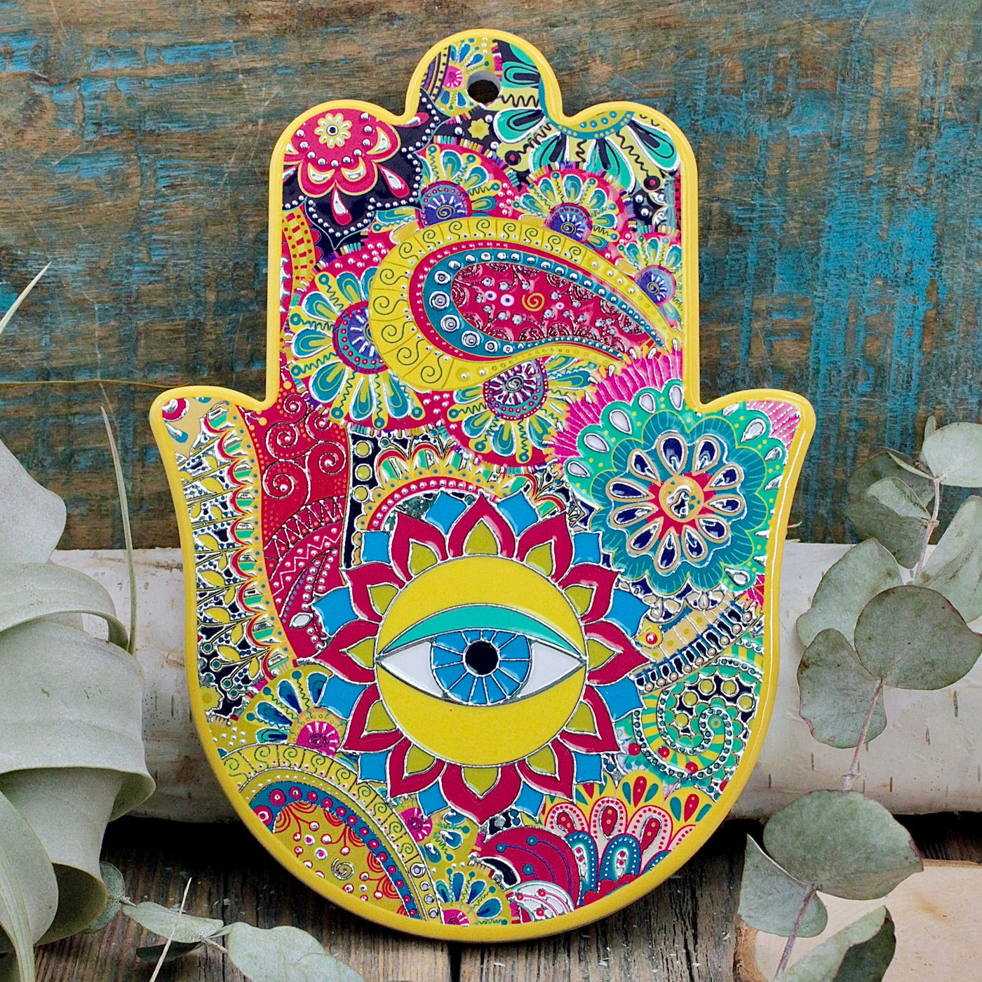 Yellow Hamsa plaque