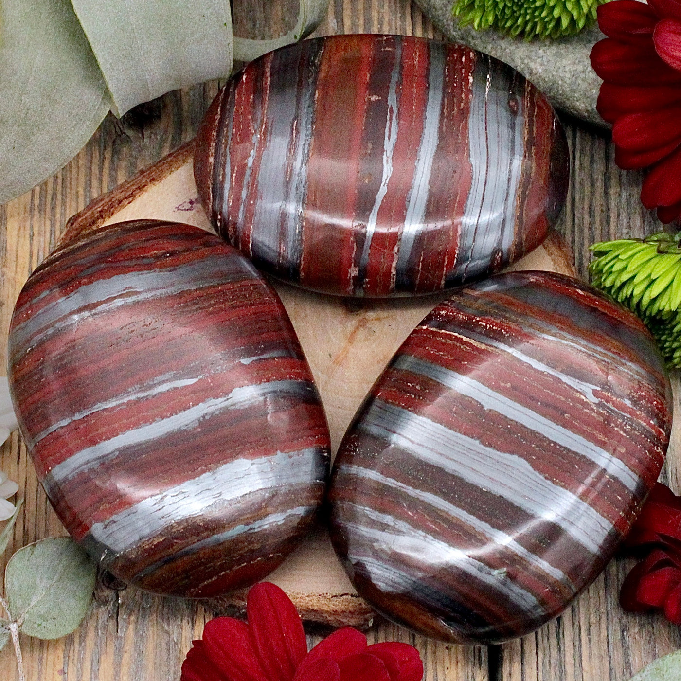 Hematite and Red Jasper Palm Stone