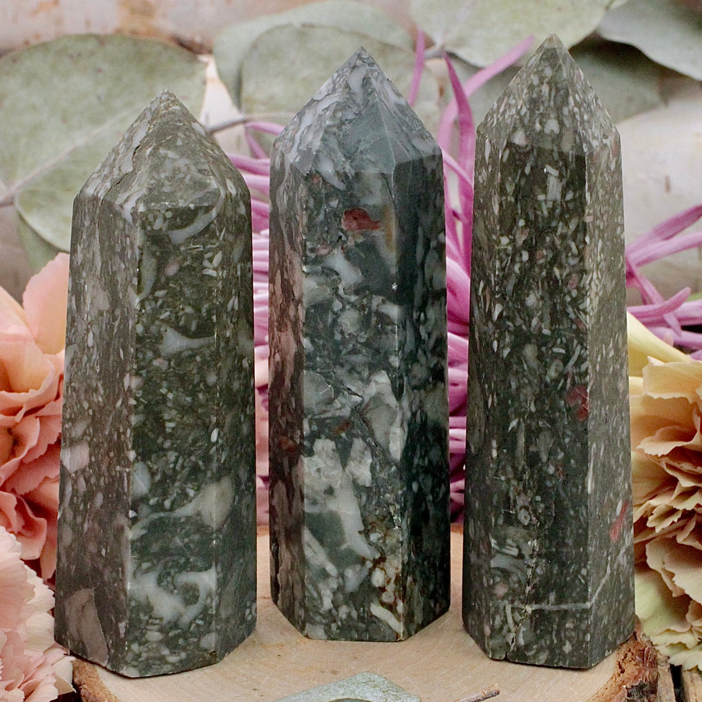 Crinoid Fossil Jasper Tower