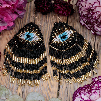 Beadwork Fringe Earrings