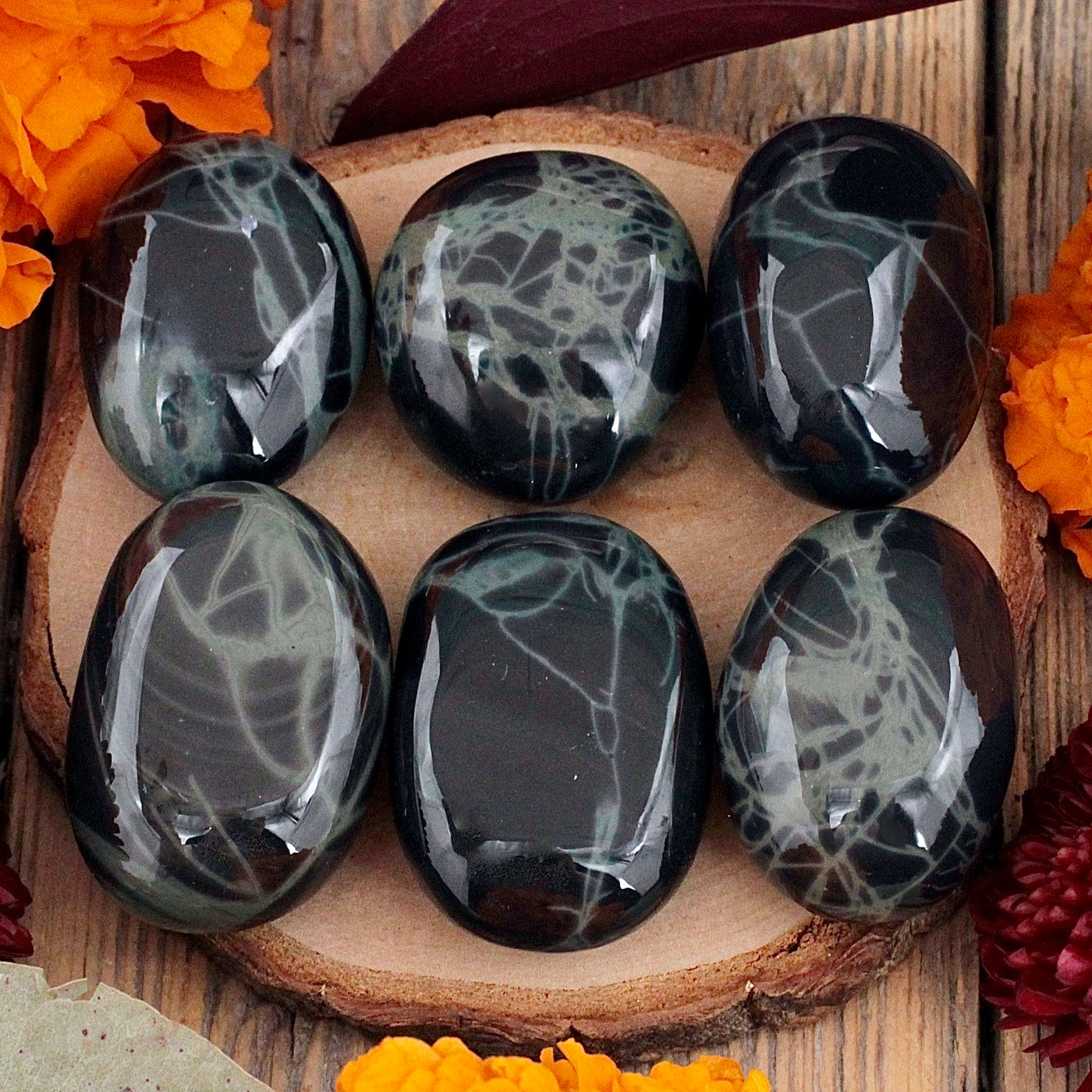Spiderweb Obsidian Pocket Stone