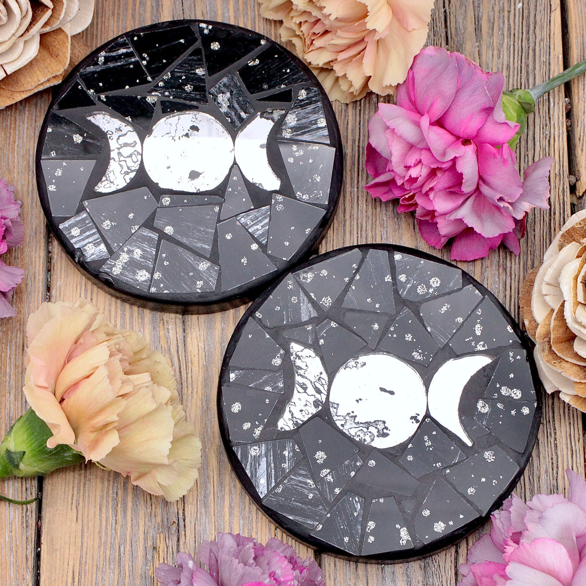 Mosaic Triple Moon Coaster