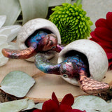 Raku Pottery Sea Turtle in Egg